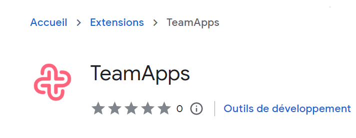 L'extension Teamapps sur la marketplace de Google Chrome