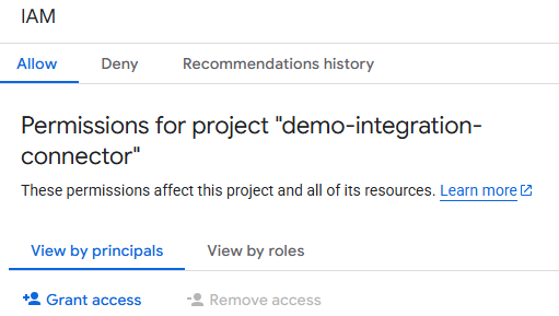 Ajouter ce compte avec le bouton "Grant access"