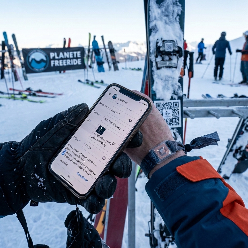 Scan NFC et QR Code avec AppSheet pour le prêt rapide d'équipements Freeride